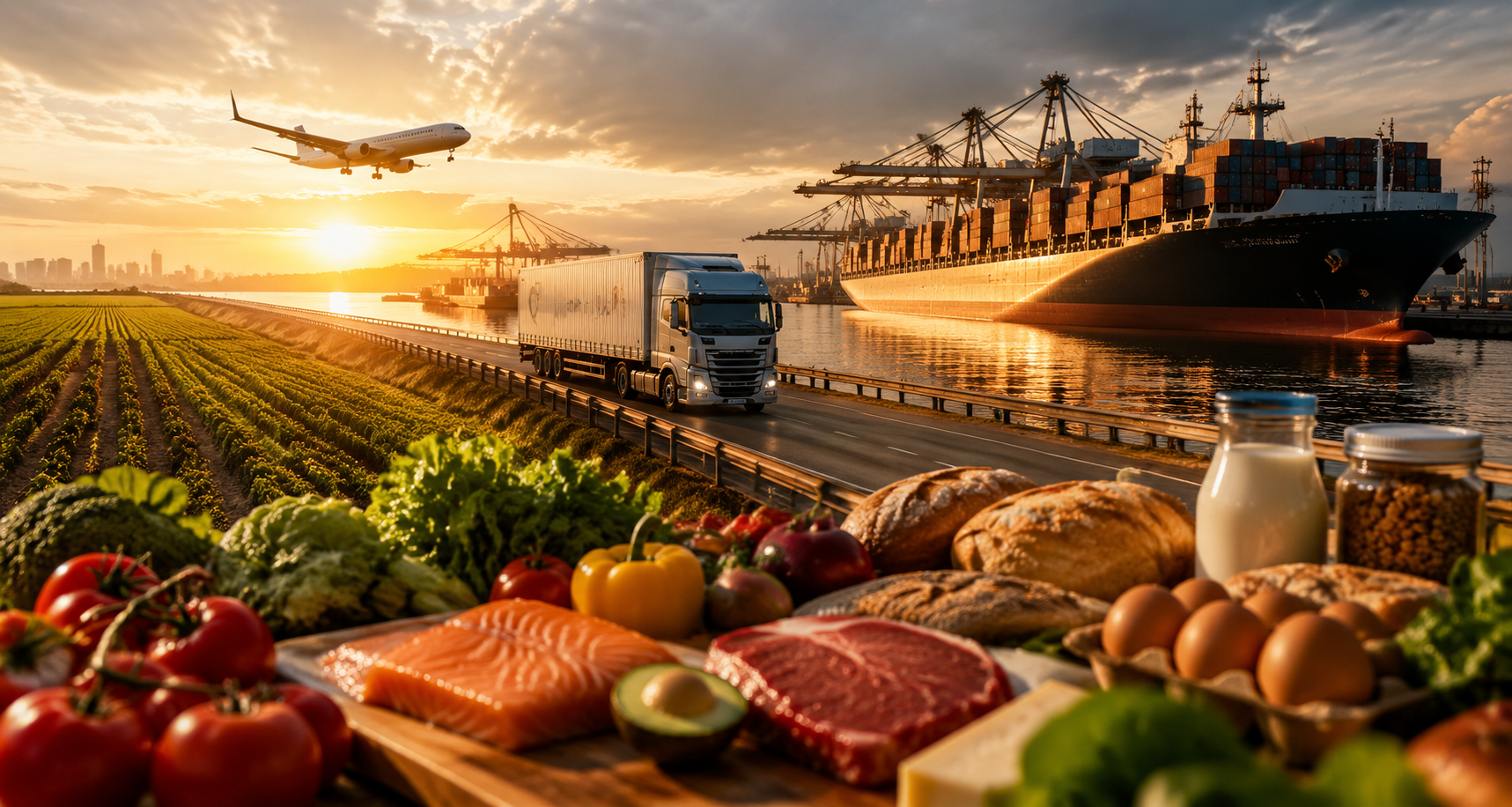 Container port and food supply chain into China